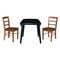 International Concepts 42 in. Solid Wood Round Dual Drop Leaf Dining Table with 2 Chairs in Black/Distressed Oak K46-42DL-C42-2-2 - alternate 4